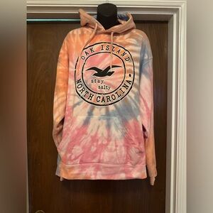 Oak Island, South Carolina Tie Dye Hoodie - Size L